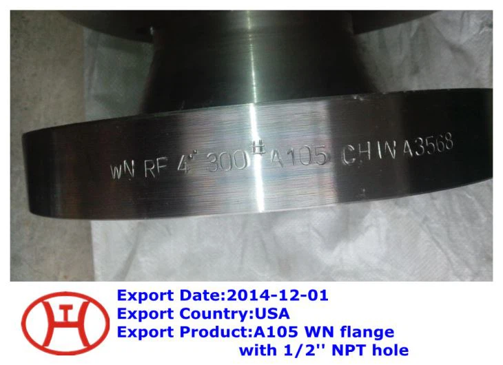 A10Flange 5 WN com furo NPT de 0,5 pol.