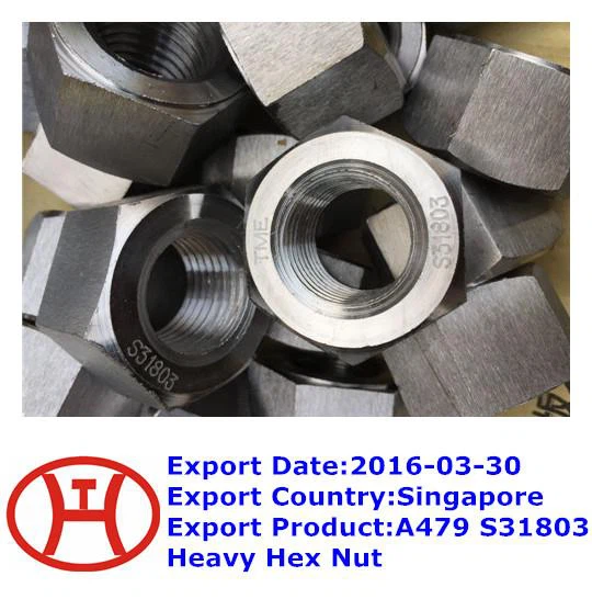 Uma porca sextavada pesada 479 S 31803