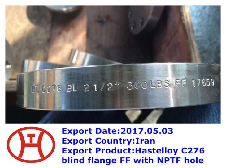 Hastelloy C276 Flange Cega FF com buraco NPTF